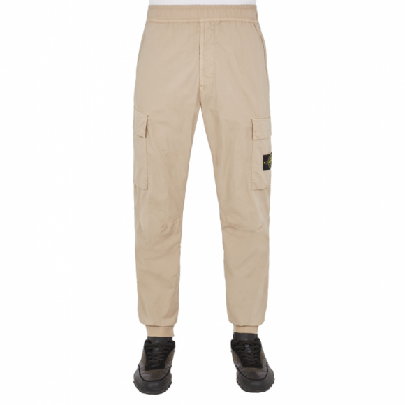 Pantalone regular cotone beige